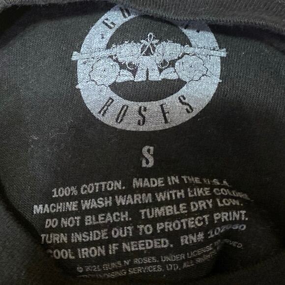 Guns N' Roses Men's Black Graphic Print Short Sleeve Band T shirt Tee Top Size S - Picture 4 of 4